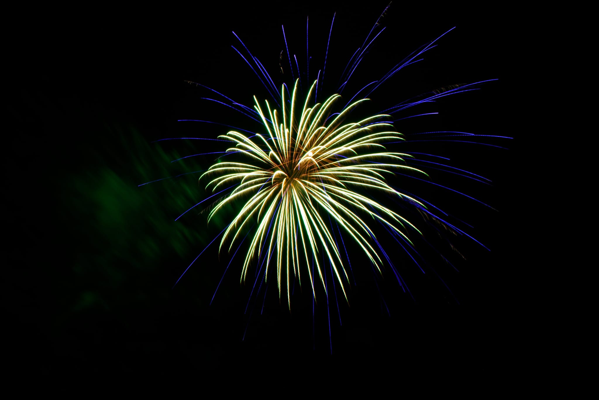 Goldene Weide mit blauen Spitzen – Hochzeitsfeuerwerk Region Hannover von Bremer Lichter